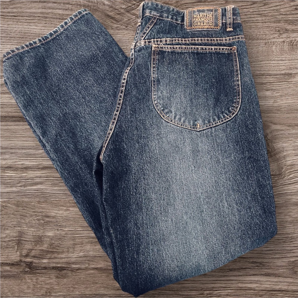 Marithe Francois Girbaud Blue Relaxed Jeans with Vintage Wash
